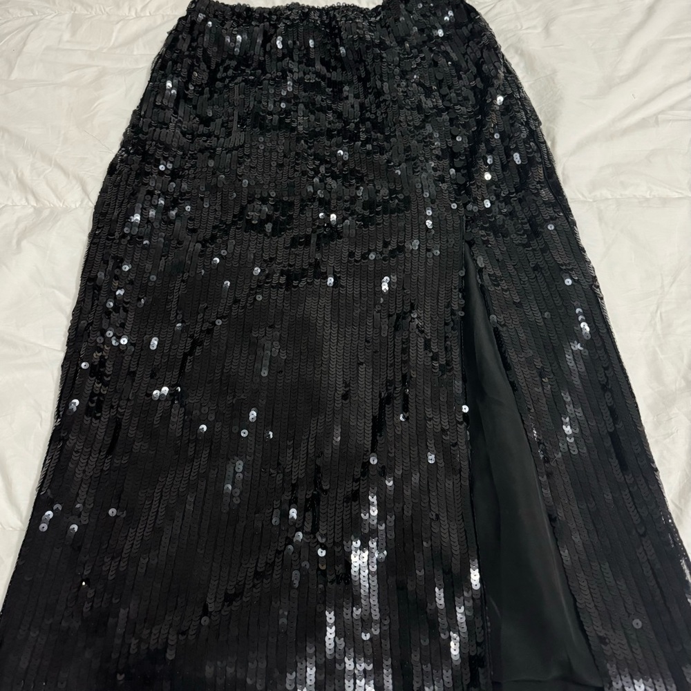 J.Crew Black Sequin  Midi Skirt
